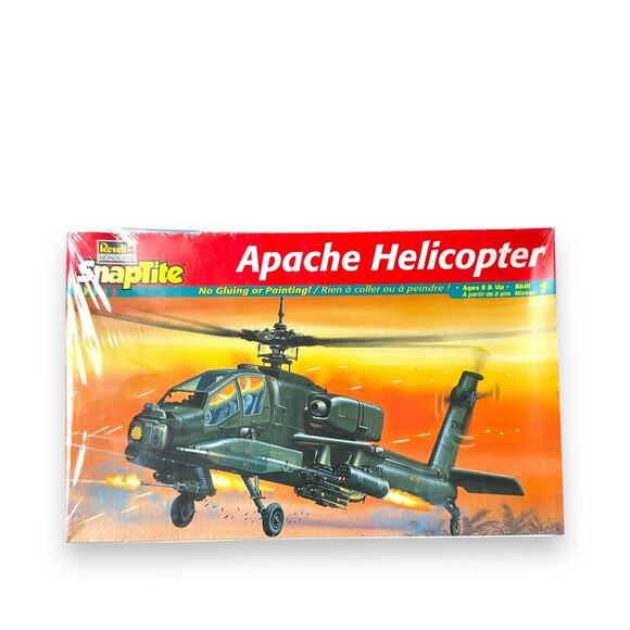 Snaptite Apache Helicopter Model Kit New Vintage Revell 1:72 Scale Sealed USA - Picture 10 of 10